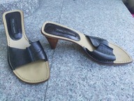 PIED A TERRE nr 39 wygodne klapki na słupku skóra