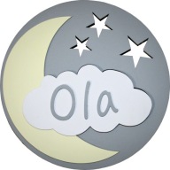 Lampka nocna dziecięca - imię, koło, chmurka