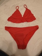 DWUCZĘŚCIOWY STRÓJ KĄPIELOWY - SINSAY R. L - CZERWONY NASTOLATKA -TANIO!