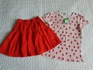 Atut bluzka w arbuzy i spódnica czerwona nowe roz 128