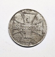 Moneta okupacyjna dla Terenów Wschodnich Ober Ost 1 kopiejka i data 1916 A