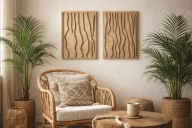 Drewniany obraz ażurowy – nowoczesna dekoracja ścienna, 48x68cm, 2 sztuki