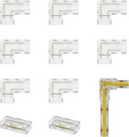 Łączniki wtykowe taśm LED COB na łącznik kablowy 8mm 2 piny 10 szt. (2+8)