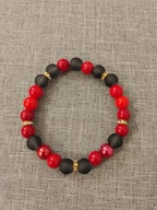 ŚLICZNA BRANSOLETKA Z NATURALNEGO HOLWITU JADEITU MATOWEGO SZKŁA