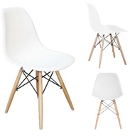 KRZESŁO SKANDYNAWSKIE DO KUCHNI SALONU JADALNI STOŁU EVA BIAŁE JUMI