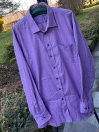 N Koszula Bosweel jasny fiolet subtelne paski duża 4XL