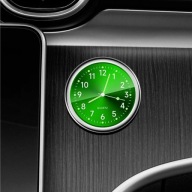 Zegarek Samochodowy - Dekoracyjny Naklejany na Kokpit - Chrom Zielony Green