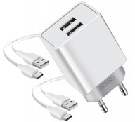 ŁADOWARKA USB TYP C SIECIOWA 2x WEJŚCIA + 2x KABLE UNIWERSALNA