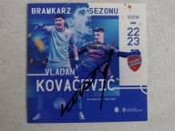 Zdjęcia 13x13 autograf Raków Kovecević bramkarz sezonu 22/23