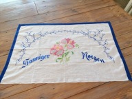 BAWEŁNIANA ŚLĄSKA HAFTOWANA MAKATKA KILIM KWIATY 60 x 90 I część kompletu
