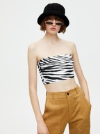 Pull and Bear tuba crop top tube zebra wzór bandeau opaska panterka y2k