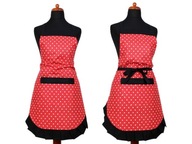 Fartuch kuchenny czerwony w groszki NOWY