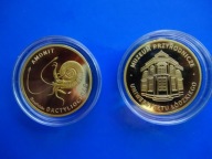 ZŁOTA POLSKA ŁÓDŹ Muzeum Przyr. UŁ + Amonit medal moneta NOWY
