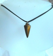 Kwarc brązowy - tygrysie oko, wisiorek wahadełko