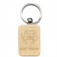 Drewniany brelok pies BEST FRIEND prezent dla właściciela psa