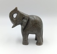 Słoń wyrzeźbiony z kamienia - ładna figurka 13,5cm, ciężka bardzo ładna
