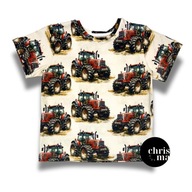 Chrisma Koszulka chłopięca krótki rękaw nadruk ciągnika/ traktora 128 8 lat