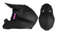 Kask motocyklowy Motocross hulajnoga XL 59-60CM + Gogle gratis CZARNY