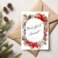 Kartka Świąteczna Bożonarodzeniowa – Boże Narodzenie – 'Red'