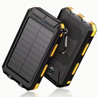 POWER BANK SOLARNY 8000MAH LED USB NA KEMPING ŻÓŁTY