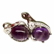 AMETYST KOLCZYKI W STARYM STYLU