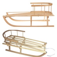 TRADYCYJNE DREWNIANE SANKI Z OPARCIEM NA ZIMĘ DLA DZIECI