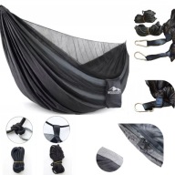 HAMAK TURYSTYCZNY Z MOSKITIERĄ 260x140CM NYLON SPADOCHRONOWY LEKKI 690G