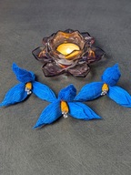 Szafirowa wieża kwiaty z krepiny na palmę wielkanocną 10 szt.