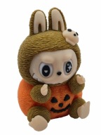 Figurka 3D Labubu Siedząca Dynia 13cm, ruchome oczy - Halloween