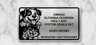 Tabliczka złota uwaga PIES PITBUL I KOT różne wzory