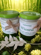 Świeca sojowa bambus zielona herbata białe piżmo 150g handmade