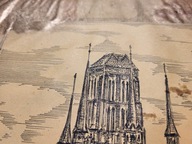 STARA ORYGINALNA GRAFIKA = GDAŃSK DANZIG - KOŚCIÓŁ MARIACKI = podpis autora