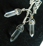 Elegancka biżuteria z kryształem górskim, wisior i kolczyki