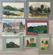 7803) ZESTAW STARYCH OBRAZKÓW MALOWANYCH I SYGNOWANYCH