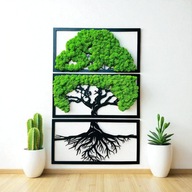 Obraz z mchu chrobotka Dekoracja na ściane Żywy obraz 88 cm Prezent Drzewo