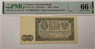 2 złote 1948 BR – PMG 66 EPQ – rzadki banknot PRL, wysoka nota