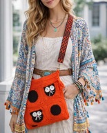 Wyjątkowa torebka wykonana na szydełku - handmade boho rękodzieło