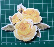 Scrapki papierowe, gotowe, kwiaty 3D, róże żółte