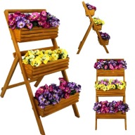 DRABINKA STOJAK KWIETNIK OGRODOWY DREWNIANY ZIELNIK NA OGRÓD TARAS BALKON