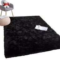 CZARNY Puszysty dywan Shaggy 120x170,miękki, puszysty, idealny do salonu!