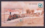 1986 Kuba EXPO Vancouver kolejnictwo Mi blok 95 **