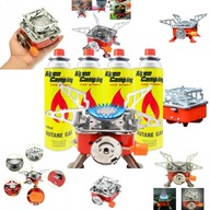 MINI KUCHENKA TURYSTYCZNA NA GAZ KARTUSZ PRZENOŚNA BIWAK + 4x GAZ ALPEN