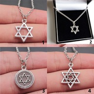 Naszyjnik Gwiazda Dawida na Łańcuszku lub czarnej Lince