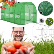 TUNEL FOLIOWY OGRODOWY 4X2,5 10M2 ZIELONY STELAŻ UV OCHRONA SZKLARNIA PE140