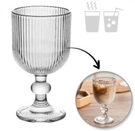 Szklanka Puchar ryflowany na nóżce - do kawy, deserów 255ml