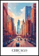 A2 PLAKAT MIASTO CHICAGO STANY ZJEDNOCZONE USA STAN ILLINOIS