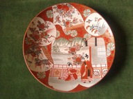 Oryginalny stary talerz japoński - ręcznie malowany