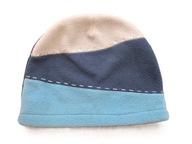 Czapka z polaru + cekiny niebieska biała r. M 54-55 cm, BDB