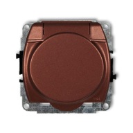 Gniazdo bryzgoszczelne pojedyncze brązowy metalik 9GPB-1Z KARLIK TREND