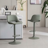 Hokery Barowe 2 szt Obrotowe Regulowane Zielone Nowoczesne 80cm